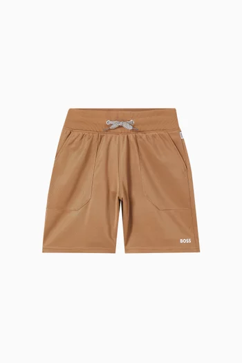 شورت رياضي بشعار الماركة مزيج قطن