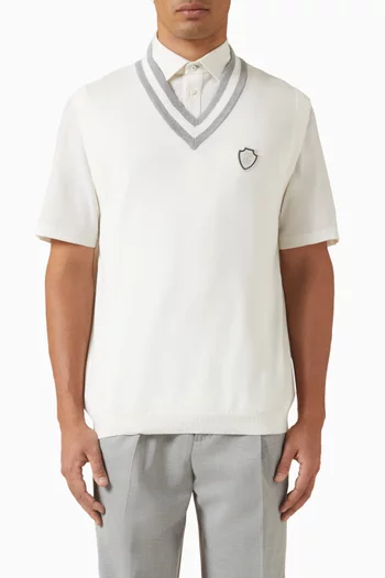 فيست بفتحة رقبة على شكل حرف V‏ نسيج قطن