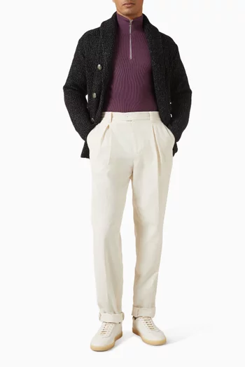 Half-zip Sweater in Cotton Rib-knit