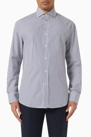 Striped Shirt in Cotton Poplin
