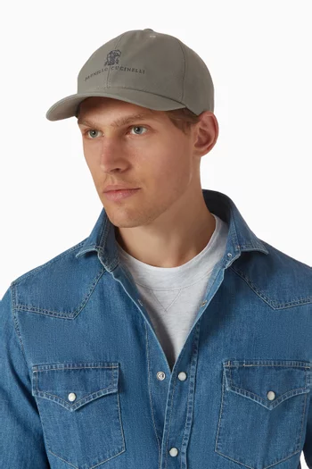 Logo Baseball Cap in Cotton-gabardine