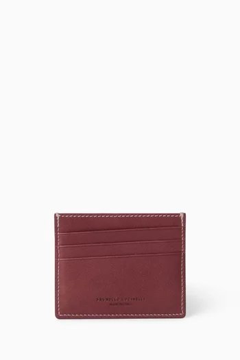 Logo-embossed Card Case in Leather