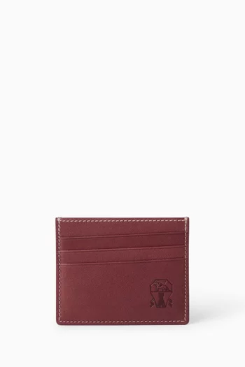 Logo-embossed Card Case in Leather