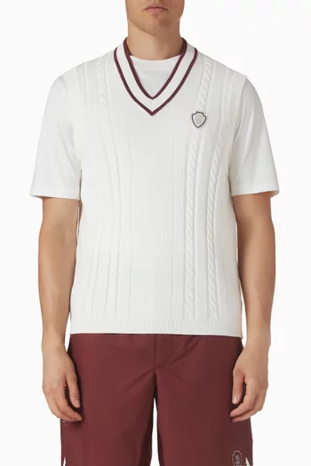 فيست بنمط سترة قطن منسوج بغرزة الضفيرة