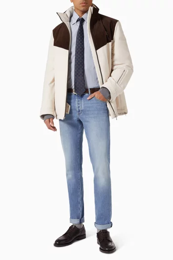 Striped Slim Shirt in Cotton Poplin