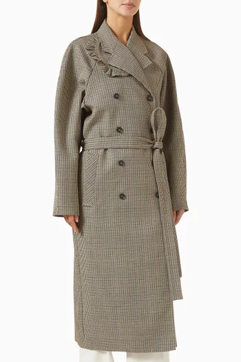 Cordelia Checked Coat in Wool