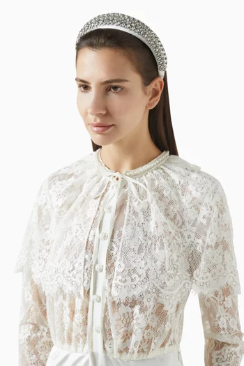 Embellished Headband in Satin