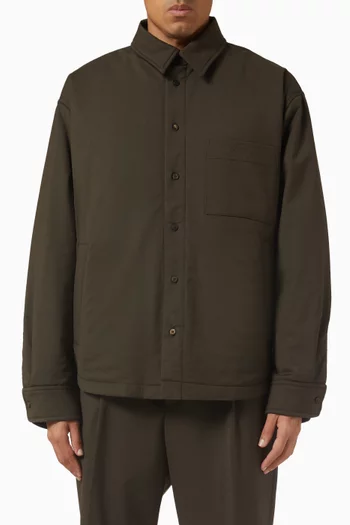 قميص بنمط جاكيت بولانجر مزيج صوف بكر