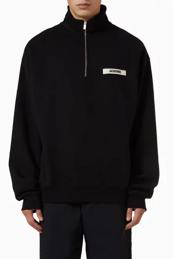 سويت شيرت لو كاميونور برقعة مضلعة قطن