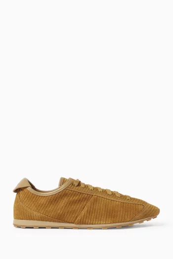 The Tennis Sneakers in Embossed Suede