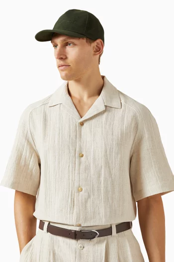 كاب بيسبول مطرز بشعار الماركة قطن بارز الملمس