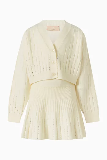 Rhinestone-embellished Skirt in Viscose-knit
