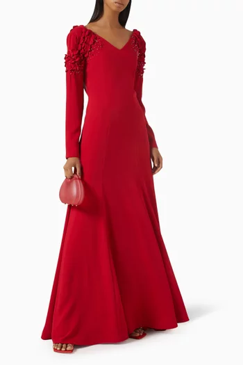 V-neck Embellished Gown