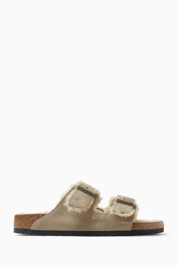 Arizona Sandals in Suede & Shearling