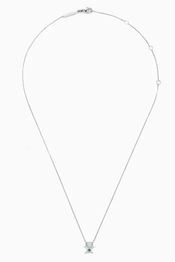 Turathi Diamond & Emerald Necklace in 18kt Gold