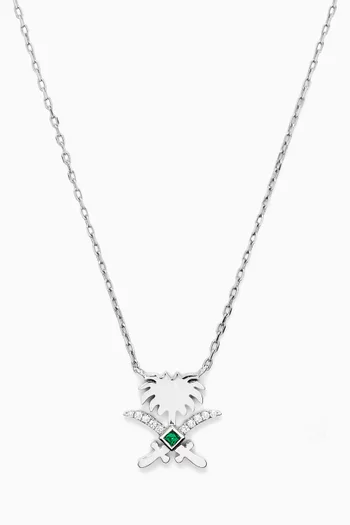 Turathi Diamond & Emerald Necklace in 18kt Gold