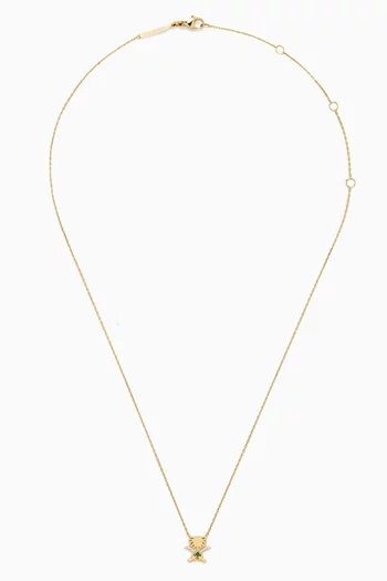 Turathi Diamond & Emerald Necklace in 18kt Gold