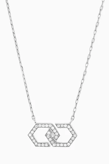 Infinity Small Diamond Necklace in 18kt White Gold