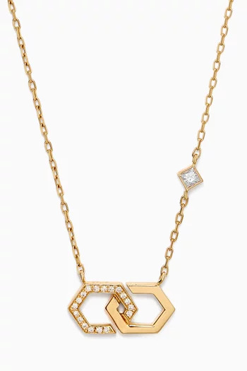 Infinity Small Diamond Necklace in 18kt Yellow Gold