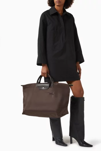 Large Le Pliage Green Travel Bag in Recycled Canvas