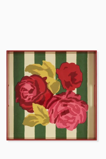 Nizam Stripes Tray in Lacquered Wood