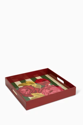 Nizam Stripes Tray in Lacquered Wood