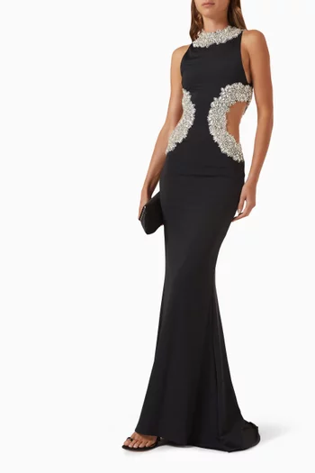Camila Rhinestone Cut-out Gown