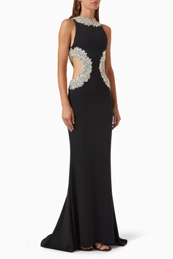 Camila Rhinestone Cut-out Gown