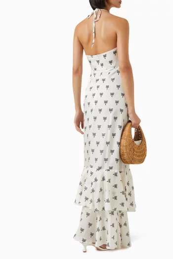 Sevillana Martellato Maxi Dress in Silk-blend