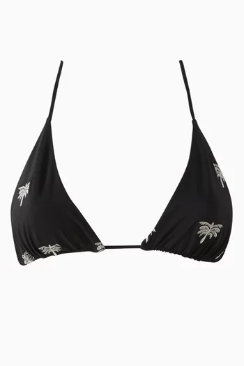 Gorgona Embroidered Bikini Top