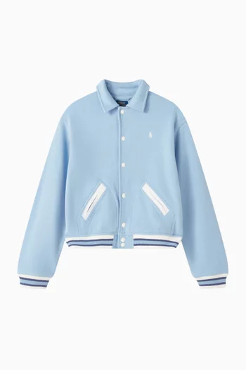 جاكيت بومبر بشعار الماركة مزيج قطن