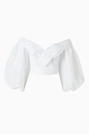 En Poesia Off-shoulder Top in Taffeta