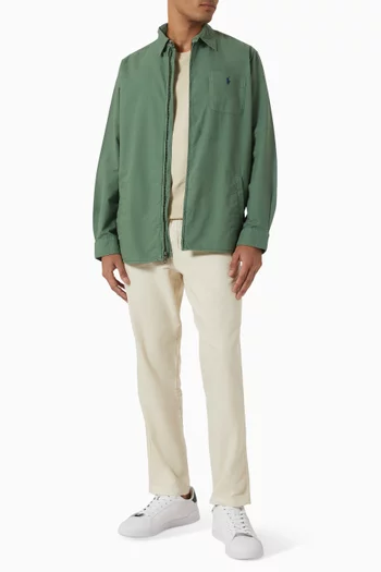 Garment-Dyed Oxford Overshirt in Cotton