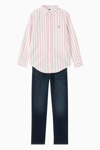 Logo Striped Shirt in Cotton