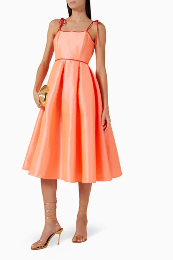 Alma Tie-shoulder Midi Dress