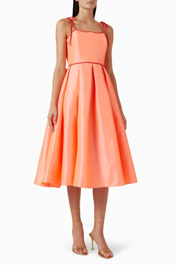Alma Tie-shoulder Midi Dress