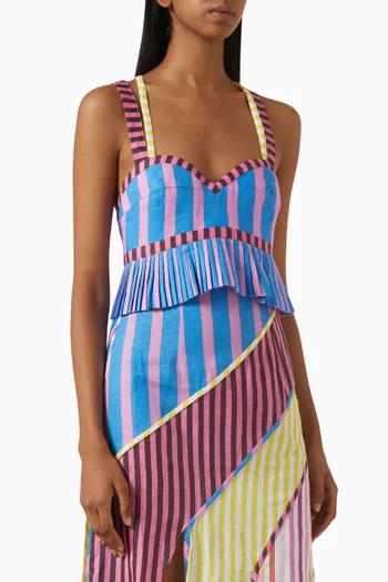 Julieta Crop Top in Linen Blend