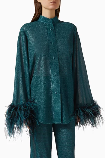 قميص لومير مزين بالريش لوركس مطاطي