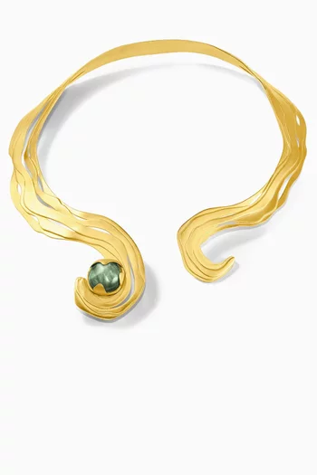 Sandstone Necklace in 21kt Gold-plated Brass