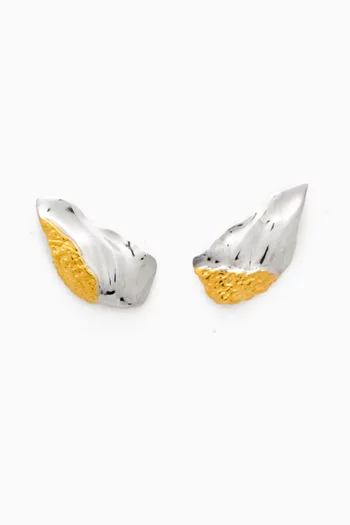 Cliff Earrings in 925 Sterling Silver & 21kt Gold-plated Silver