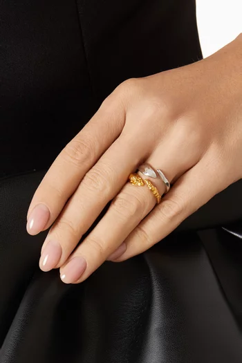 Floway Ring Set in 925 Sterling Silver & 21kt Gold-plated Silver