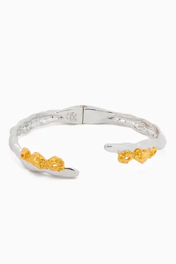 B-MINI-ARROYO-MIX BRACELETS 925 STERLING SILVER DIPPED IN RHODIUM & 21K GOLD  FINE SILVER:Gold    :One Size|218566321
