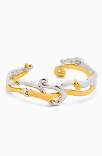 B-GEMINO-MIX BRACELETS 925 STERLING SILVER DIPPED IN RHODIUM & 21K GOLD  FINE SILVER:Multi Colour:One Size|218566322