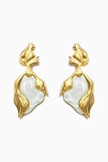 Lupa Earrings in 21kt Gold-plated Brass