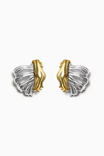Una Mix Earrings in 925 Sterling Silver & 18k Gold-plated Silver