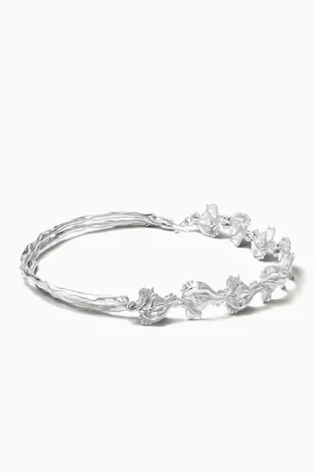 Interchangeable Dos Amores Necklace in Rhodium-plated Brass