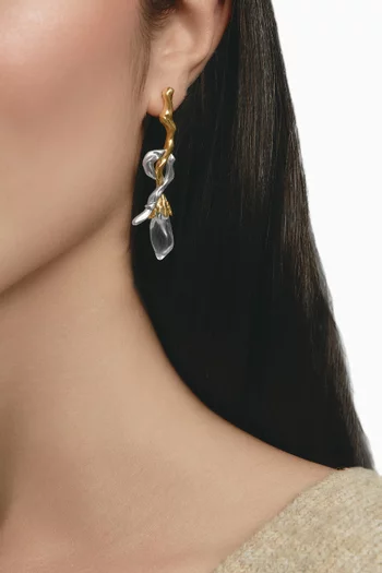 Elara Earrings in 925 Sterling Silver & 24kt Gold