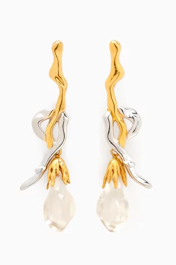 Elara Earrings in 925 Sterling Silver & 24kt Gold