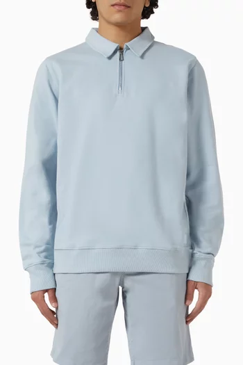 سويت شيرت بسحّاب قصير قطن عضوي