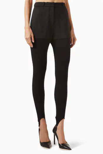 High-waisted Stirrup Pants in Knit